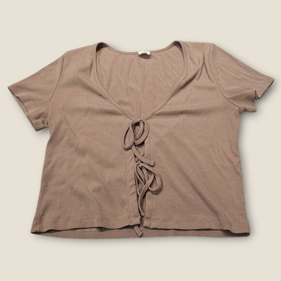 Aritzia Wilfred Tie Front Shirt Medium - Picture 2 of 6